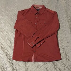 Men's Red Button-Up Shirt + Black Cargo pants